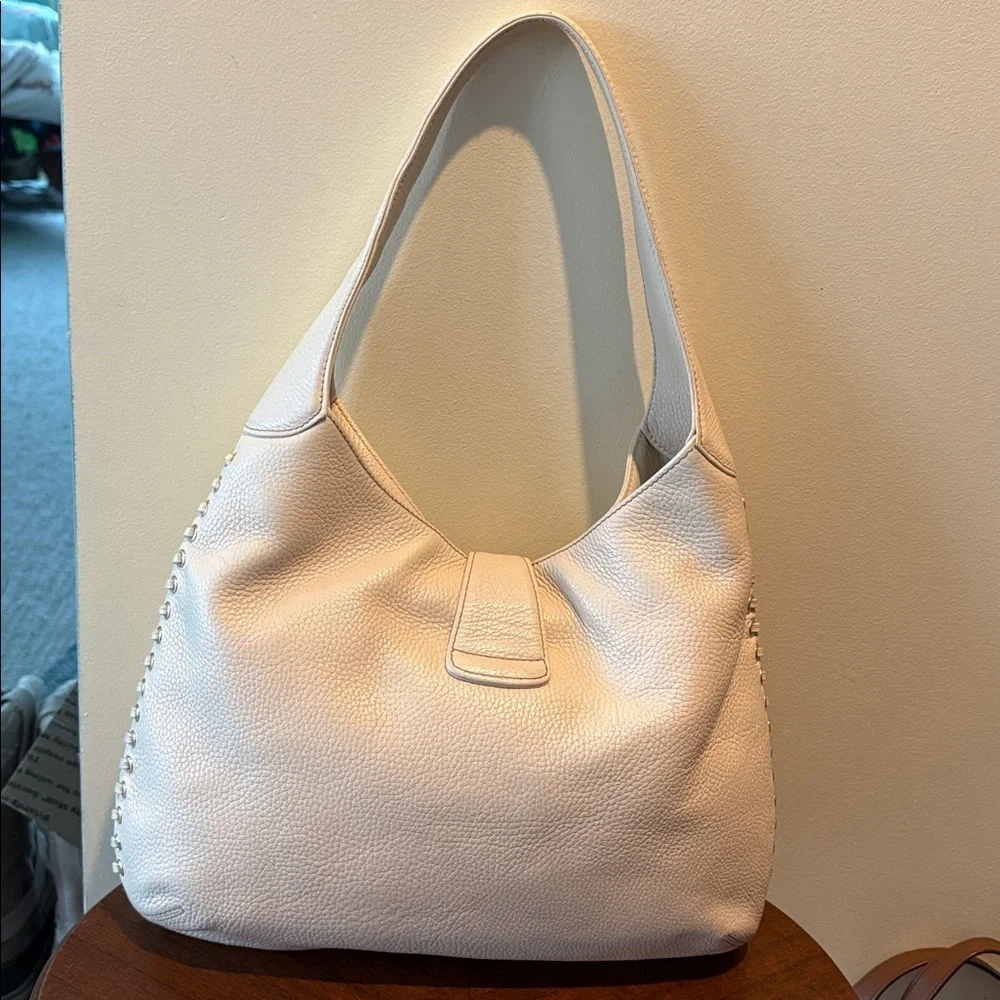 Dooney & Bourke Vintage Shoulder Bag  pebbled leather  Cream/gold tone  lace up